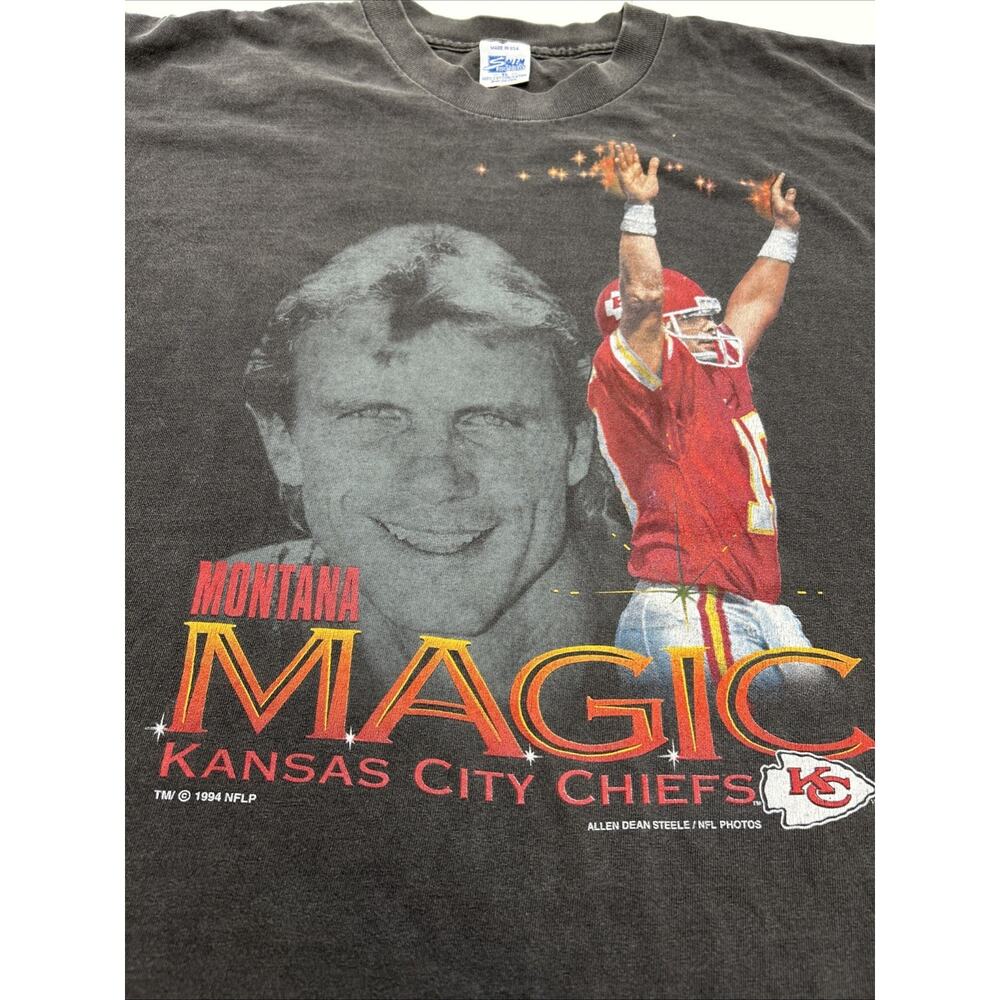 1994 Joe Montana Vintage Salem Sportswear Kansas City Chiefs T-Shirt XL Retro